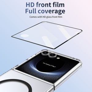 Funda Magnética Transparente de Alta Calidad para Samsung Z Flip 8 7 6 5 4 3 con Protector de Pantalla de Vidrio Frontal, Carcasa Rígida Antigolpes - Product Image 5