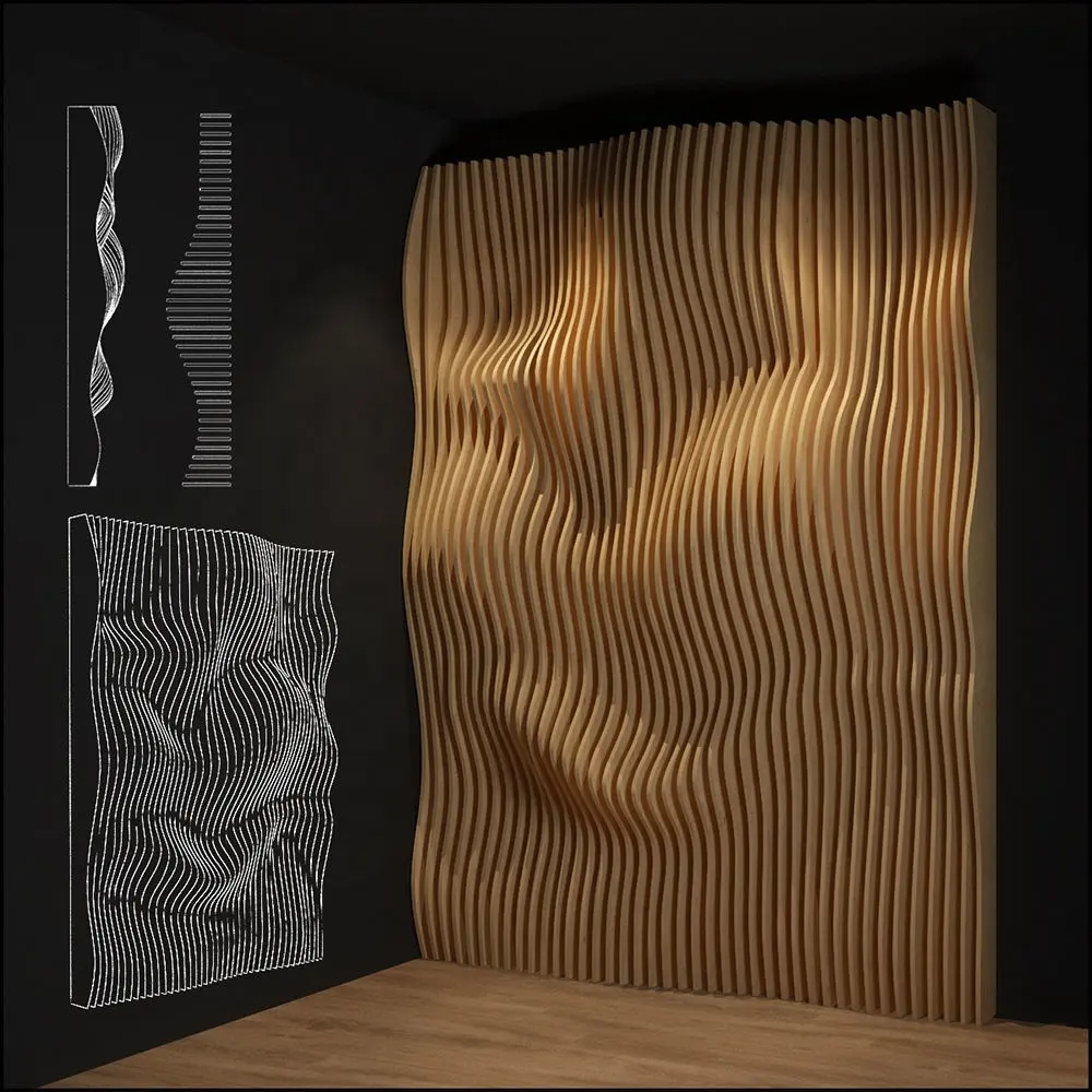 Commercial Space decor 3d timber wall cladding