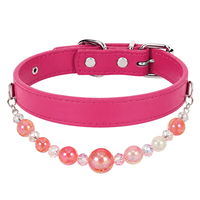 Collier pour chien haut de gamme avec perles en résine colorées détachables, collier pour animaux de compagnie DIY en microfibre incrusté de diamants, toutes saisons