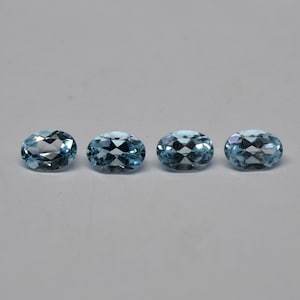 Piedras preciosas sueltas de corte ovalado facetado de Topacio Azul de Londres naturales para la fabricación de joyas en varios tamaños - Product Image 3