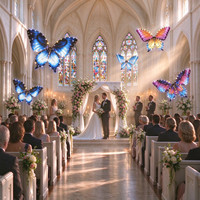 Drone papillon LED volant en fibre de carbone, durable et léger, pour une ambiance romantique, décoration et fournitures de mariage