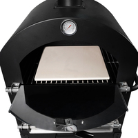 Barbecue d'extérieur haut de gamme BENSUN M03138 en acier thermolaqué, four à pizza à bois sur chariot pliable avec protection haute pression