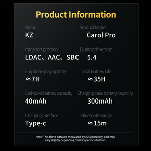 Kz ANC TWS Tai nghe Carol Pro Công nghệ khử tiếng ồn lai sáu micrô LDAC Giải mã âm thanh độ phân giải cao - Product Image 4
