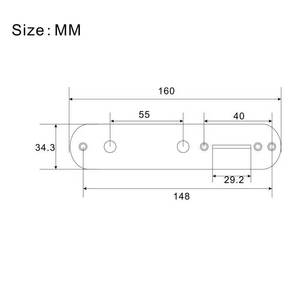 Piastra di controllo in acciaio da 34 mm con slot per interruttore dritto per <span class=keywords><strong>chitarra</strong></span> <span class=keywords><strong>Telecaster</strong></span>, accessorio di ricambio in metallo per pannello di controllo stile Tele - Product Image 4