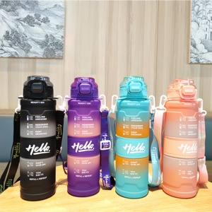 Botella de Agua Deportiva de Plástico para Hombre, 1000 ml, Sin BPA, con Diseño Motivacional y Degradado de Color, para Verano, HELLO Space Drink Cup - Product Image 5