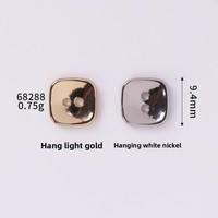 Kancing Baju Logam Persegi Panjang 9.5mm Empat Sisi Dua Lubang Jahitan Tangan untuk Kemeja, Mantel, Jas, Pakaian Formal