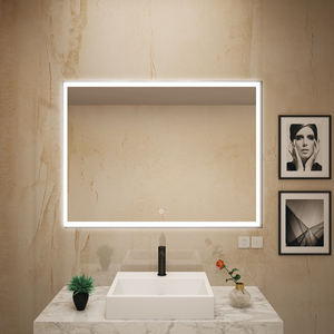 Miroir de salle de bain de luxe pour hôtel, moderne, personnalisé, avec rétroéclairage LED, anti-buée, sans cadre, éclairé, pour appartement et villa, avec design graphique - Product Image 2