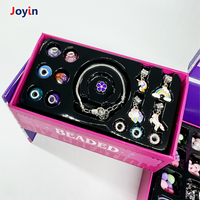 Kit de fabrication de bracelet à breloques pour filles avec boîte de rangement à compartiment licorne, kit de fabrication de bijoux artisanat perles cadeaux jouet pour filles