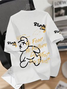 T-shirt d'été décontracté pour homme, respirant, <span class=keywords><strong>l</strong></span>éger, anti-humidité, imprimé ours de dessin animé, idéal pour le quotidien, les week-ends et les cadeaux - Product Image 5
