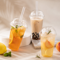 Couvre-gobelet universel en PET, demi-sphère, anti-fuite, résistant à la chaleur, transparent, pour bubble tea, café, à emporter