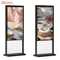 Affichage numérique double écran AIYOS sur pied, suspendu, double face, lisible en plein soleil, 2500 nits, pour vitrine de magasin