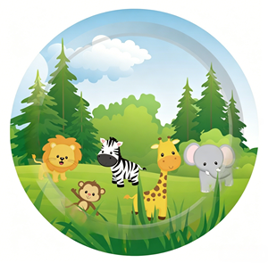 DAMAI Jungle Animal Themed Party Bunting & Paper Napkins, Holiday Party Supplies, 20 Count Napkins - Product Image 2