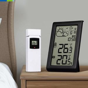 Horloge <span class=keywords><strong>météo</strong></span> intelligente radiocommandée avec rétroéclairage LED Calendrier perpétuel et jour de la semaine Alarme tactile Snooze Affichage 12/24H - Product Image 2