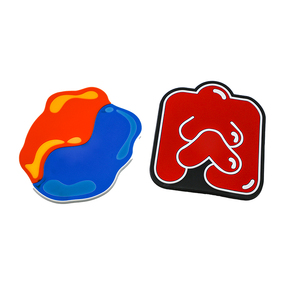 Sous-verres en PVC souple translucide personnalisés en usine, motif œufs de dessin animé, en caoutchouc PVC, pour tasses et aliments - Product Image 1