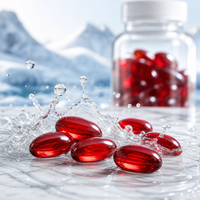 Complément Alimentaire Vitamines avec Astaxanthine et Huile de Krill de l'Antarctique Bonbons Gommeux 60 Unités pour Adultes 2 Doses Durée de Conservation 24 Mois