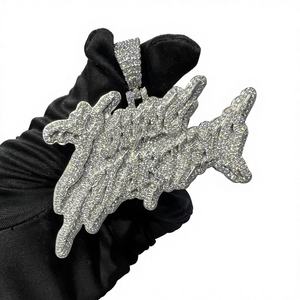 Colgante de Lujo para Hombre, Estilo Hip Hop, con Letra Personalizada, Diamante con Corte Brillante Certificado por IGI, Plata de Ley 925, Colgantes y Dijes para Fiesta - Product Image 1