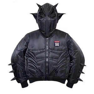 DiZNEW <span class=keywords><strong>Giacca</strong></span> Invernale Personalizzata da <span class=keywords><strong>Uomo</strong></span> con Cappuccio, Stile Punk, Nera, Zip Intera, Piumino in Misto <span class=keywords><strong>Cashmere</strong></span> Rimovibile - Product Image 1