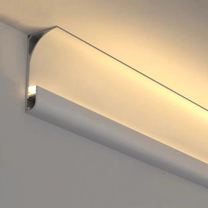 Nuevo diseño, perfil LED <span class=keywords><strong>de</strong></span> techo <span class=keywords><strong>de</strong></span> esquina <span class=keywords><strong>de</strong></span> gran tamaño con difusor <span class=keywords><strong>de</strong></span> Pc, tira <span class=keywords><strong>de</strong></span> luces Led cálidas <span class=keywords><strong>de</strong></span> 3000K, difusor <span class=keywords><strong>de</strong></span> canal Led <span class=keywords><strong>de</strong></span> <span class=keywords><strong>aluminio</strong></span> <span class=keywords><strong>blanco</strong></span> - Product Image 1