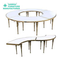 SK-YHZ-H002 vente en gros table à manger dorée table à manger dorée décorations de mariage décoration de planification d'événements combinaison gratuite de