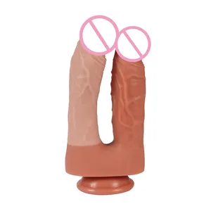 Xise 21.5cm 제이미 실리콘 더블 딜도 흡입 컵 고무 페니스 여성 페니스 장난감 섹스 성인