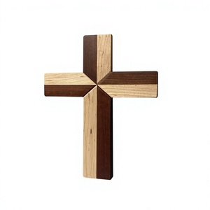 Escultura de Cruz de Madera para Pared, Arte Religioso Decorativo, Diseño Rústico para Decoración del Hogar, Sala de Estar, Navidad, Año Nuevo, Nacimiento de Bebé, Lavable - Product Image 6