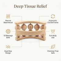 Masseur à rouleaux multi-balles en bois naturel, outil de relaxation corporelle et de soins personnels, appareil de massage manuel à roulement