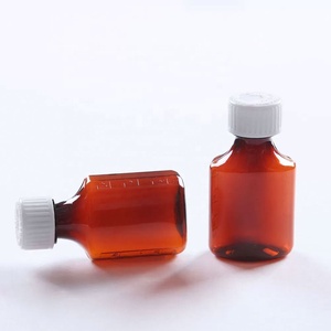 Botella de plástico ámbar vacía para medicamentos líquidos con tapa, en stock - Product Image 5