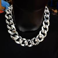 Chaîne de mode ancre hip hop accessoires de performance exagérés commerce extérieur transfrontalier imitation or plastique CCB collier 2025