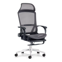 Chaise de bureau ergonomique en maille avec repose-pieds, chaise d'ordinateur inclinable réglable, chaise de direction