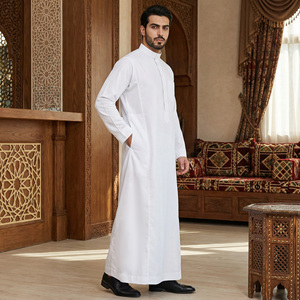 Jubbah Bianca di Alta Qualità, Vendita Diretta dalla Fabbrica di Dubai, Arabia Saudita, <span class=keywords><strong>Abbigliamento</strong></span> Tradizionale Musulmano con Cerniera - Product Image 4