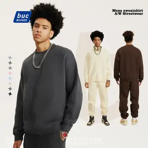 Vente en gros Ensemble deux pièces sweat à capuche et pantalon de survêtement pour hommes ensembles de jogging unis à motifs gaufrés personnalisés pour hommes