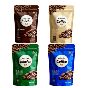 Sacs de café de haute qualité imprimés avec logo personnalisé pochette debout en feuille d'aluminium avec fermeture éclair pour l'emballage de collations café thé - Product Image 6