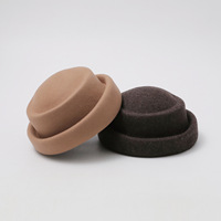 Chapeau en feutre style Hepburn français à bord relevé, couleur unie, rétro, polyvalent, classique, automne-hiver, vintage
