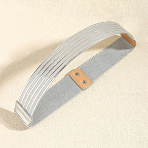 Ceintures pour femmes, accessoires de mode européens et américains, nouvelle collection 2026, en plastique doré décoratif, élastiques, larges, tendance - Product Image 6