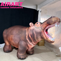 Hippopotame gonflable réaliste pour décoration sur le thème des animaux