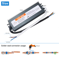 Alimentation LED étanche ESann IP67 60W 12V, sorties multiples, dimmable pour bande LED