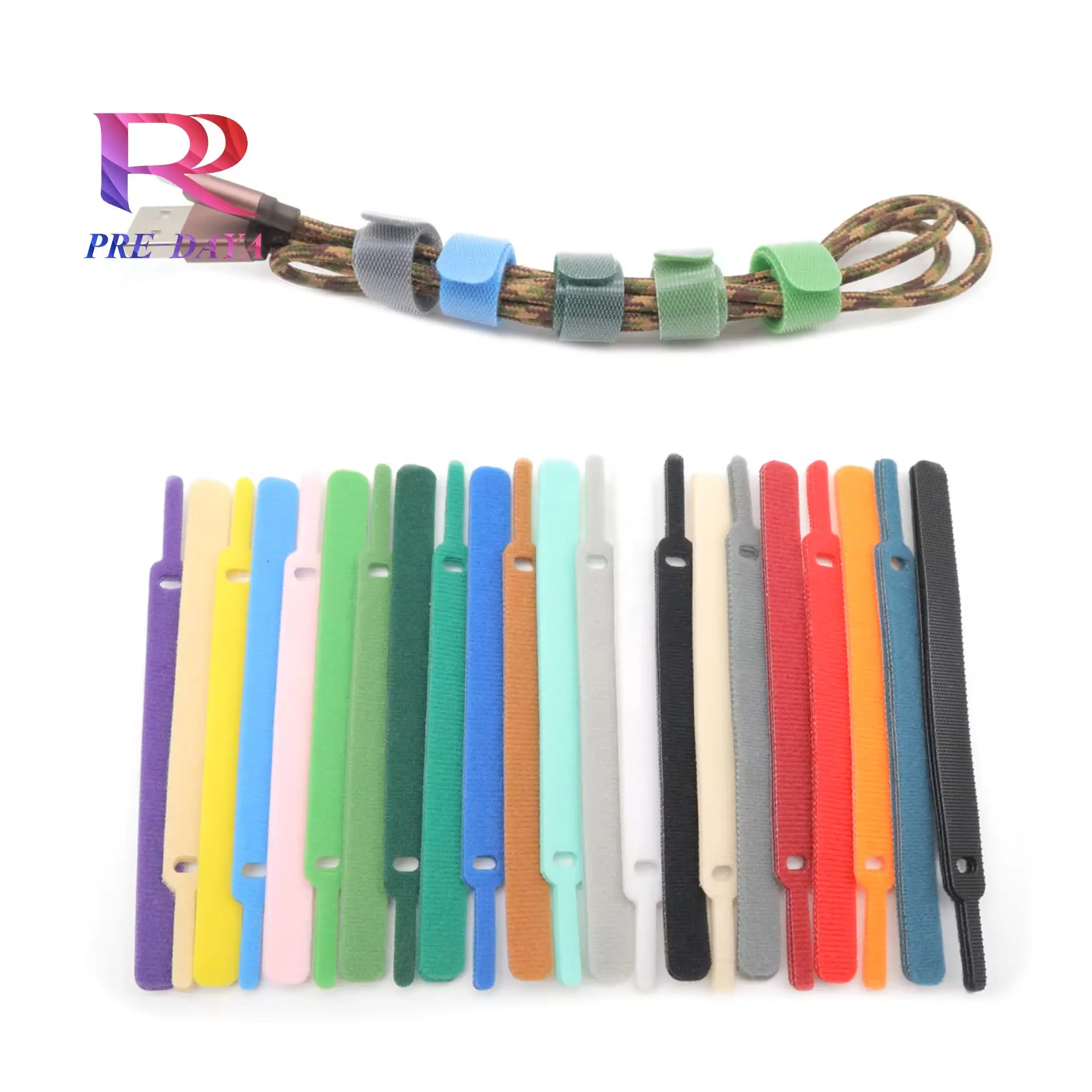 Kualitas tinggi pengikat kabel nilon pembungkus dasi nilon pengikat kabel dapat digunakan kembali Velcroes