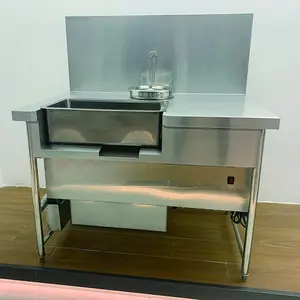 Breader eléctrico comercial de acero inoxidable, máquina de recubrimiento en polvo de pollo frito, mesa de empanado de pollo para restaurante de comida rápida