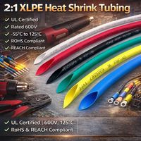 Tube thermorétractable transparent XLPE 125C 600V, indice de sécurité VW1, ignifuge, rapport 2:1