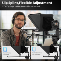 Ambitful T16 Grand écran de prompteur professionnel pour interview, prompteur pliable pour smartphone, appareil photo reflex numérique, enregistrement vidéo en direct