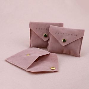Pochettes à bijoux en velours personnalisées, sacs enveloppe pliables, sacs cadeaux pour ranger bagues, bracelets, colliers, boucles d'oreilles - Product Image 2