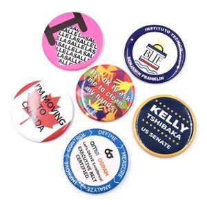 Badge bouton rond en fer blanc en gros avec impression de motif personnalisé - Product Image 2