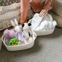Panier de rangement multifonctionnel pliable en corde de coton tressée, gain de place, pour jouets, cadeaux, linge sale