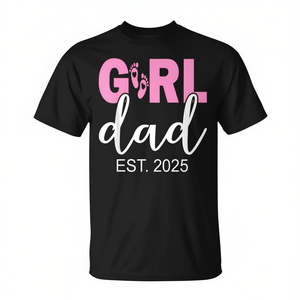 T-shirt Girl Dad Est 2025 pour papa de fille nouveau-né, futur père - Product Image 2