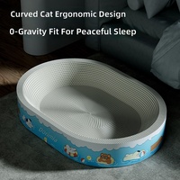 Griffoir ovale conique pour chat en carton ondulé – Lit pour chat durable, épais et anti-déchirure pour usage domestique