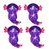 Jouet anti-stress transfrontalier Xiaohongshu, bonbon de malt salamandre violet à poudre d'or, souple, à rebond lent, pour la décompression et la purification émotionnelle