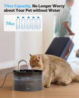 Fontaine à eau ultra-silencieuse 2,2 L pour chien et chat Nouveau design Bol en plastique Filtre à charbon actif Robinet en plastique en boîte pour boissons fraîches