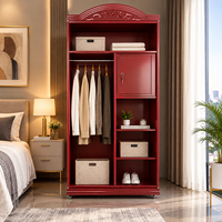 Armoire en acier personnalisée avec organisateur de penderie, grand placard à 2 portes, armoire de rangement en acier pour la maison