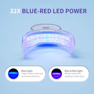 Kit Professionale per Sbiancamento Denti con Luce Rossa/Blu, Protezione, Wireless, Portatile, Impermeabile, 32 Lampade e Penna Gel - Product Image 5