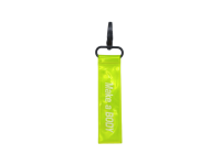 Pendentif réfléchissant Jareflex en PVC jaune argenté avec texte personnalisé, fermoir à boucle, accessoire pour sac à dos, sac à main, bagage, porte-clés, sac de sport